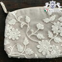 【13%クーポン★GWセール】 ポーチ コットンフラワーシリーズ〜Cotton Flower コットン フラワー 刺繍 チュールレース おしゃれ エレガント 【...