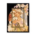【決算SALE!クーポンで10%OFF】 名画 額 絵画 額アンティーク 額縁 アンティーク ビッグアート〜名画Sシリーズ〜(ミュシャ「フラワー」)
