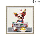 5/6までP5+【4%クーポン★GWセール】 絵画 額アンティーク ハンドペイント かわいい おしゃれ 犬 オイル ペイント アート(Sサイズ)「ブランチ」ヨー...