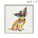 12/4(木)20時から【2,200円OFF】 絵画 ハンドペイント アートパネル キャンバス アンティーク 犬 オイル ペイント アート 幅63cm ロココ調...
