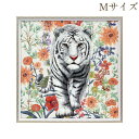 12/4(木)20時から【2,200円OFF】 絵画 ハンドペイント アートパネル キャンバス アンティーク 虎 オイル ペイント アート 幅63cm ロココ調...