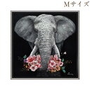 5/6までP5+【880円クーポン★GWセール】 絵画 ハンドペイント アートパネル キャンバス アンティーク 象 オイル ペイント アート 幅63cm ロココ...