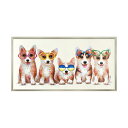 5/6までP5+【1,056円クーポン★GWセール】 絵画 ハンドペイント アートパネル キャンバス アンティーク 犬 オイル ペイント アート 幅103cm ...