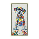 5/6までP5+【1,056円クーポン★GWセール】 絵画 ハンドペイント アートパネル キャンバス アンティーク 犬 オイル ペイント アート 幅53cm ロ...