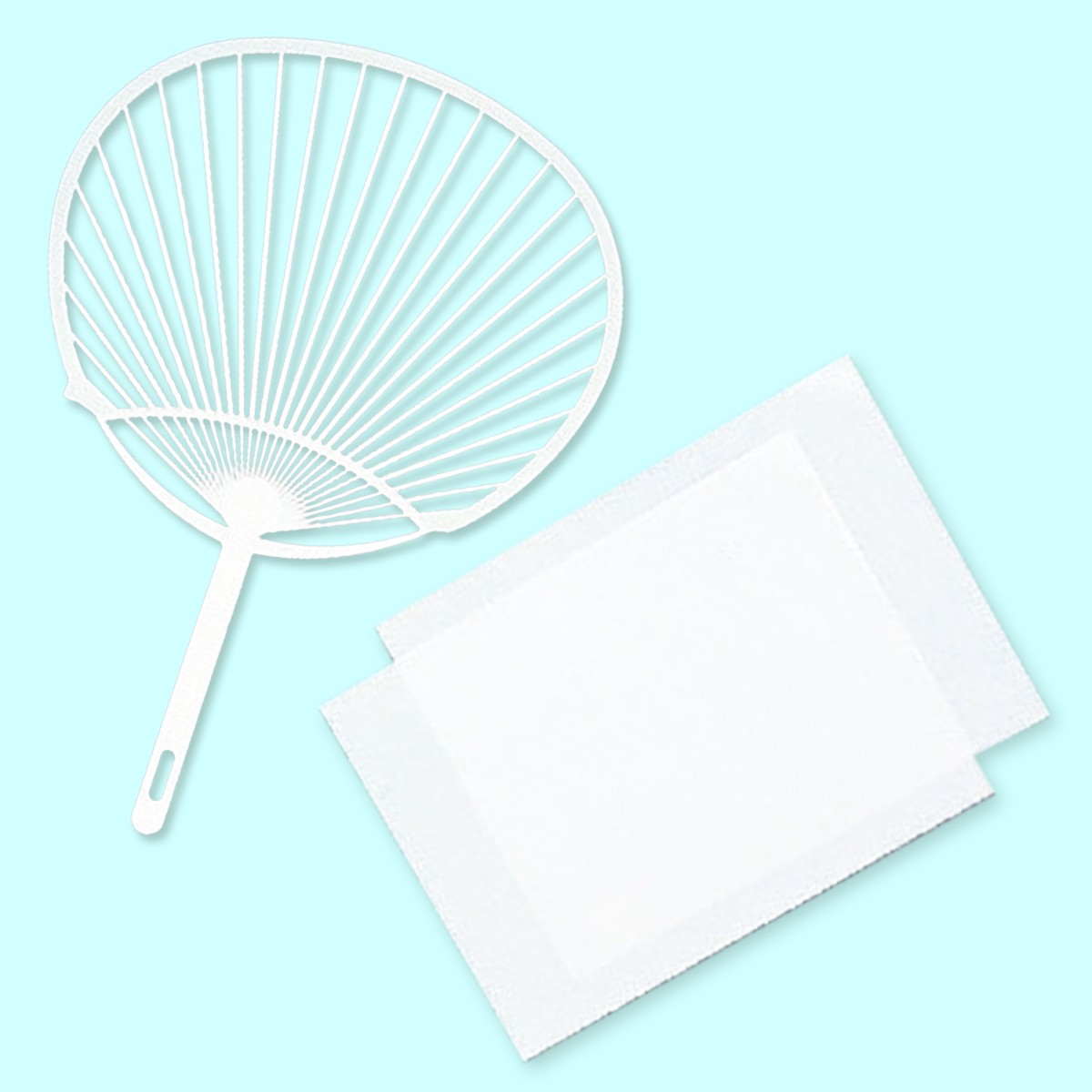 うちわ用 骨材 紙付き 10本組 238×175mm 【 団扇 無地 手作り 紙付 和風 夏祭り 】