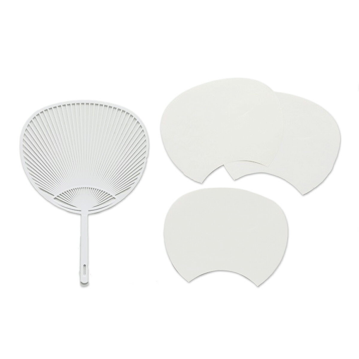 [ メール便可 ] ＜当店オリジナル＞ 簡単 手作り うちわ 小 約167×111mm シール式 【 団扇 小さい 小サイズ 応援 ワークショップ 】