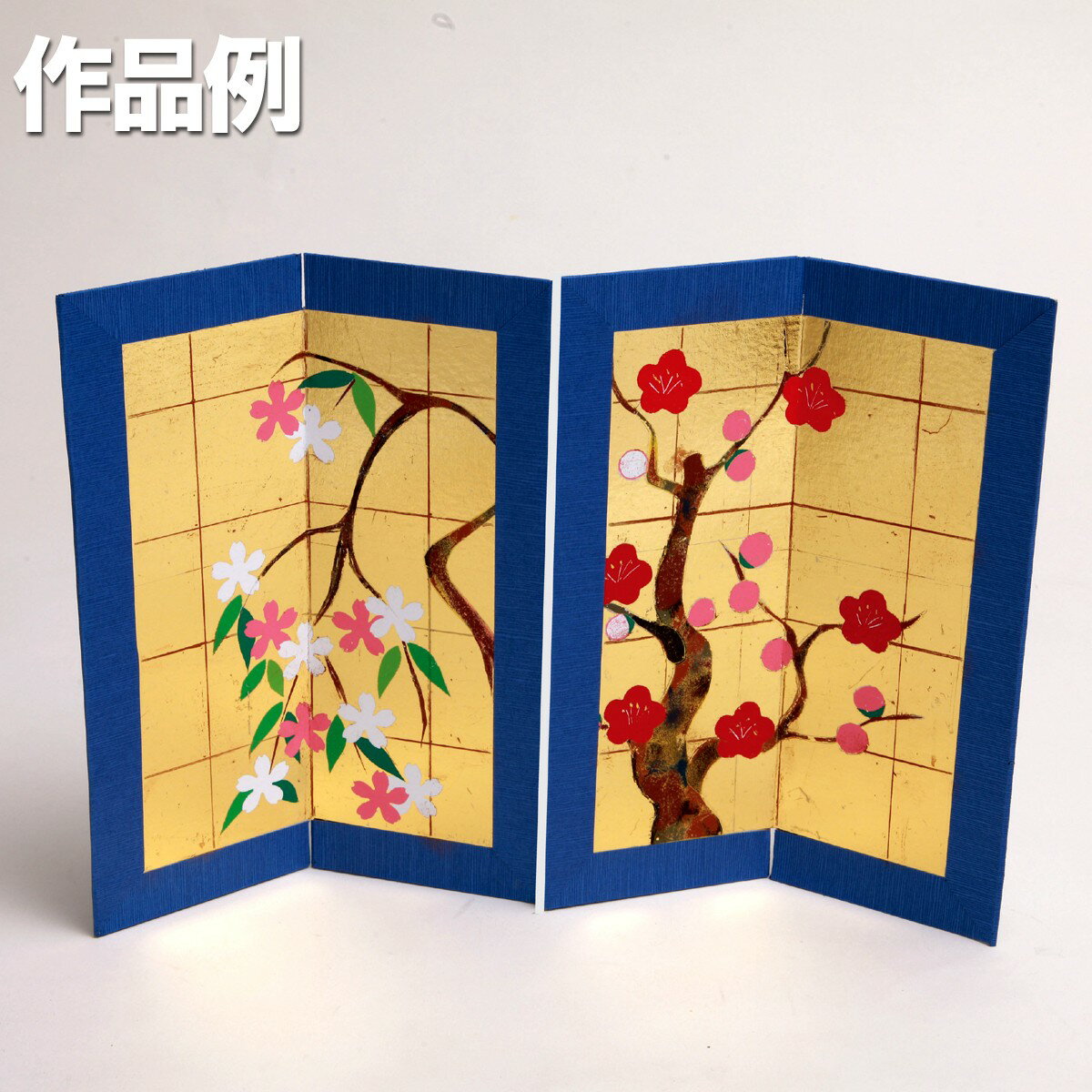 プッシュカラー 日本画 屏風 未組立 【 切り絵 カッティング 和風 正月 干支 飾り インテリア 】