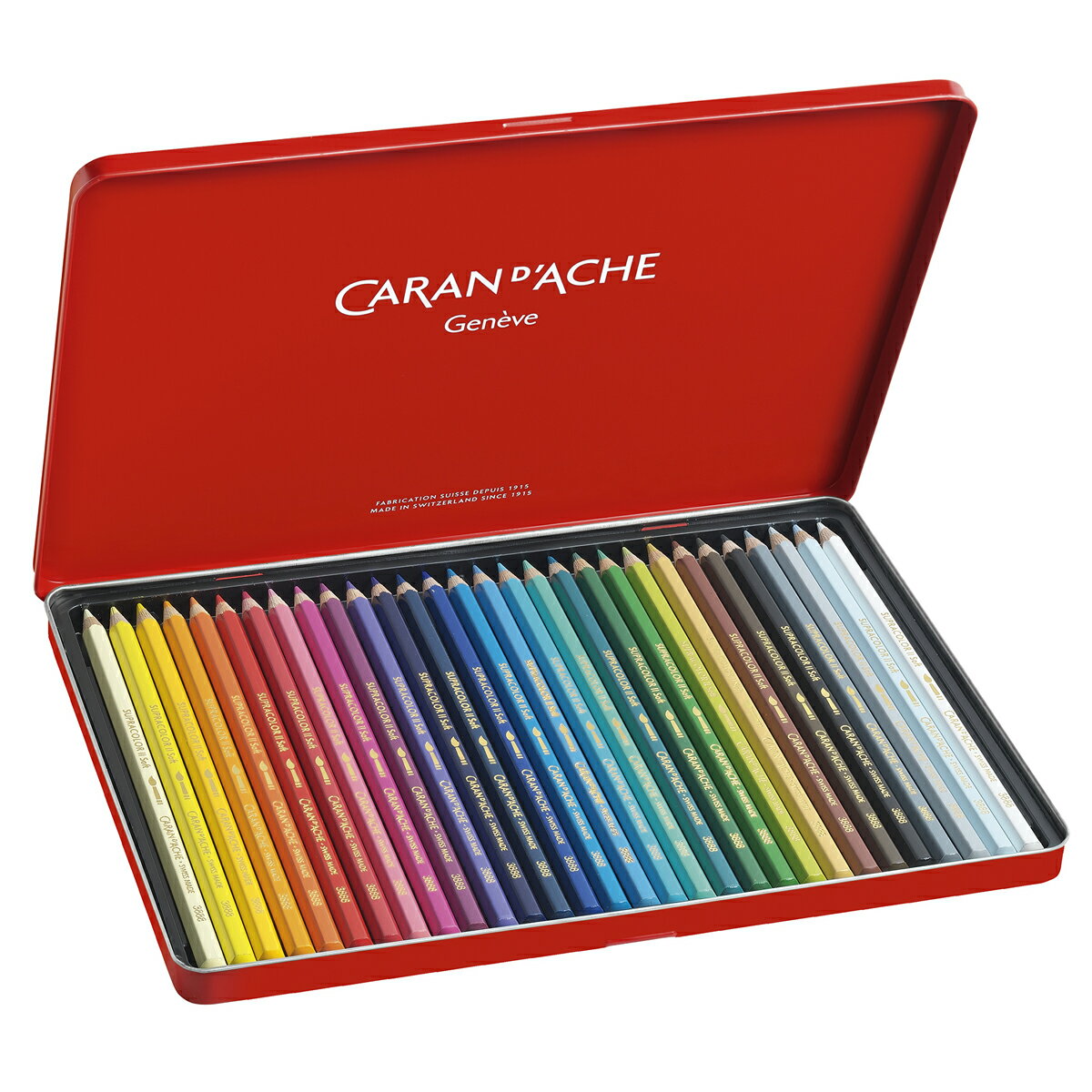 カランダッシュ アーチスト用 スプラカラー ソフト 水彩色鉛筆 30色セット 缶入 【 水溶性 水彩 色鉛筆 色えんぴつ 】