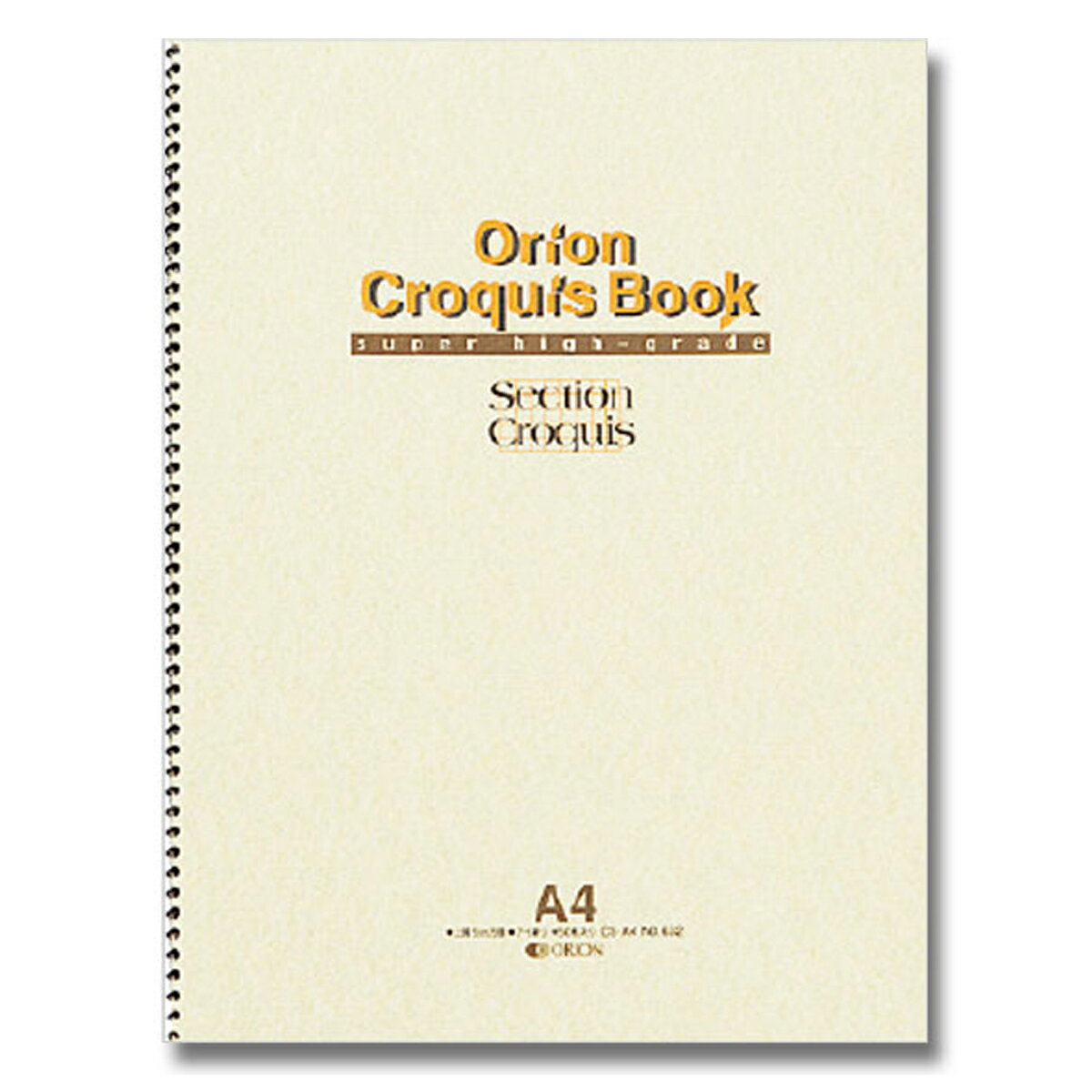 [ メール便可 ] セクションクロッキーブック 50枚 CS-A4 オリオン No.632 背付きスパイラル綴じ 【 スケッチ デッサン 用紙 】