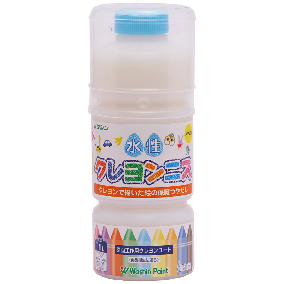 和信ペイント クレヨンニス 水性 1L クレヨンで描いた絵の保護つやだし