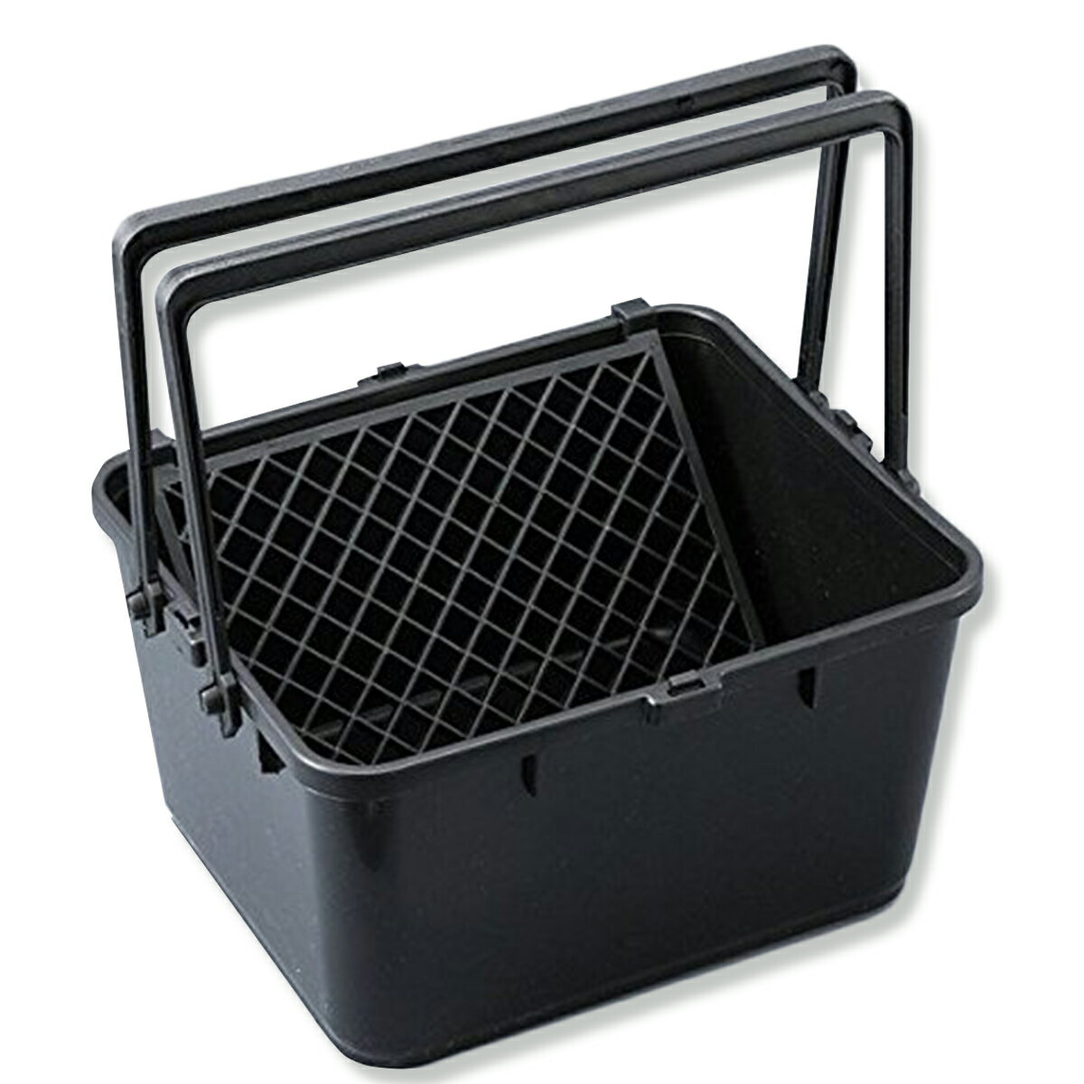 サンエス ローラーバケット ネット付き 黒 4L 260×220×135mm 【 バケツ 塗料入れ 容器 くろ ブラック 】