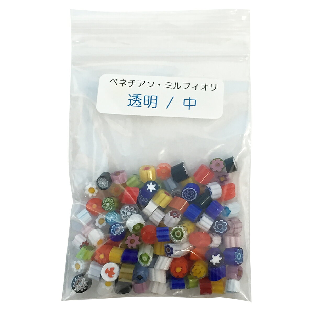 [ メール便可 ] ミルフィオリ 透明 中粒 15g ベネチアンガラス 【 ガラス 七宝焼 フリット 粒絵の具 】 artloco-10001701 画材・ものづくりのアートロコ サンプル画像3