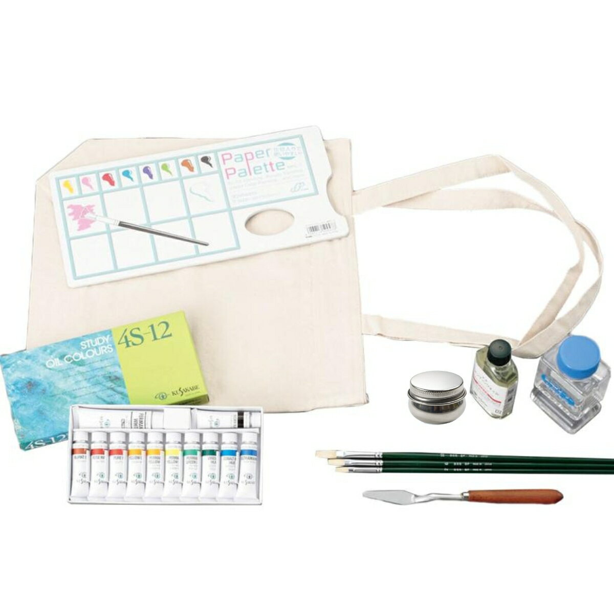 ＜当店オリジナル＞ 油絵の具 スケッチセット BK No.1 トートバッグ付 【 油彩画 油彩 えのぐ 絵具セット 油絵セット 絵の具セット カ..