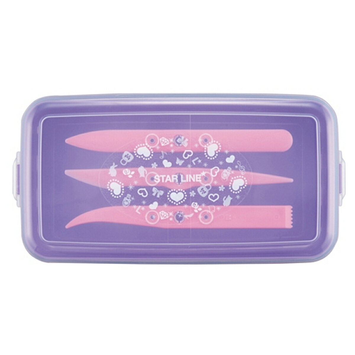 クツワ へら付 ねんどケース パープル へら付 ST139PU 日本製 【 入学 入園 準備 新学期 学用品 学校用品 小学校 幼稚園 保育園 】 3