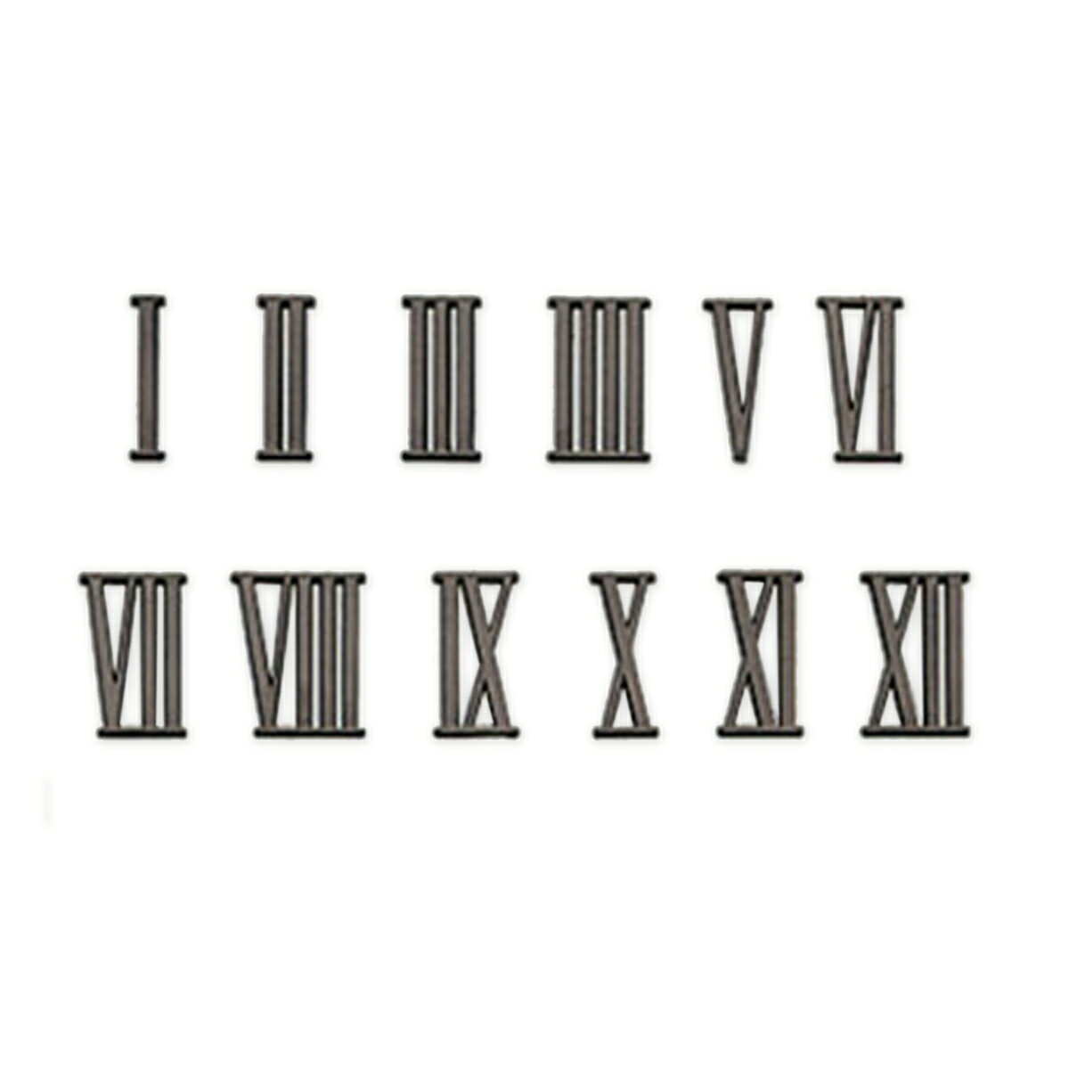 [ メール便可 ] 文字符 12文字セット 黒 ABS樹脂製 【 時計作り 文字盤 】 artloco-10008569 画材・ものづくりのアートロコ サンプル画像2