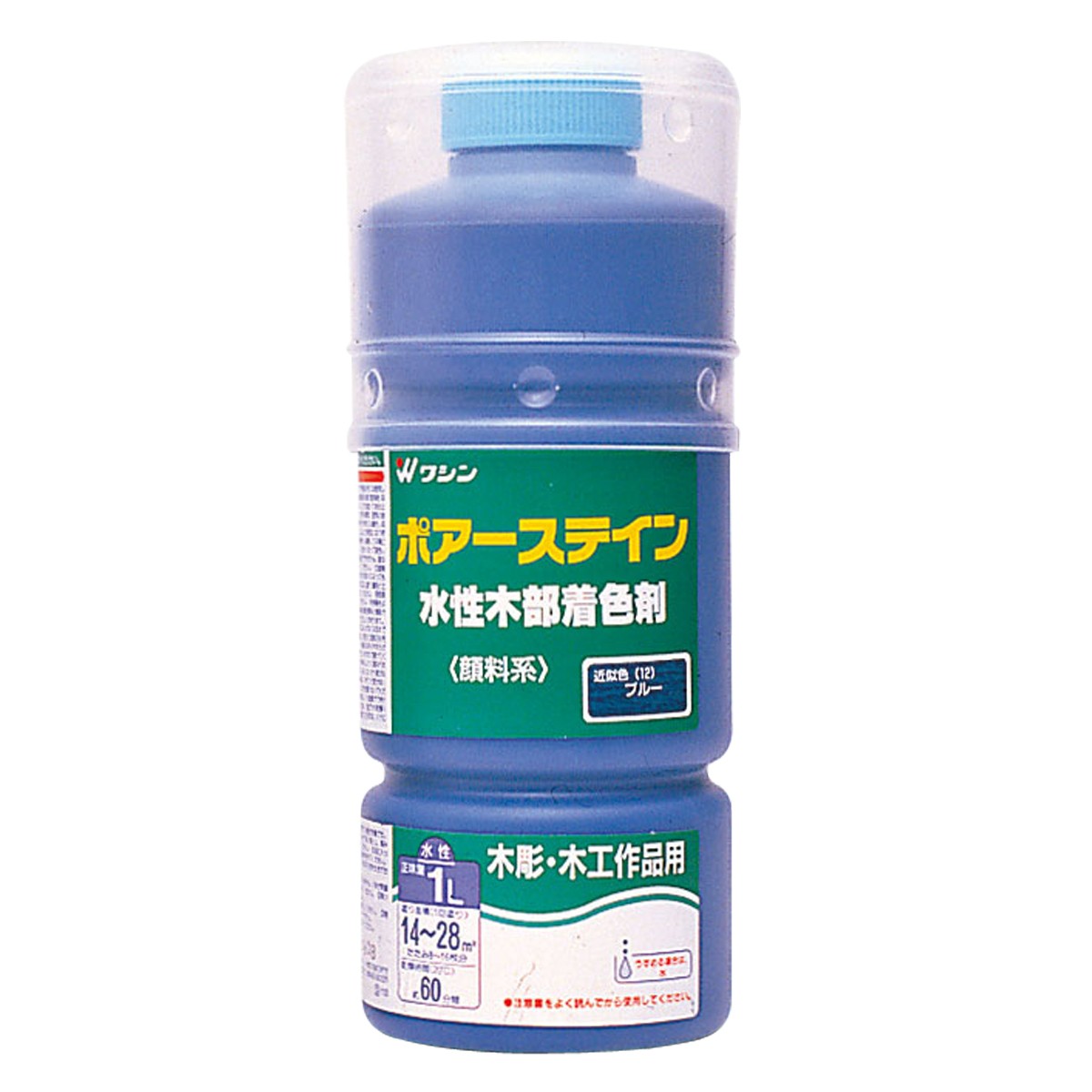 容量：1L 用途：木工作品、木彫、家具、木の床、階段など、未塗装木部の着色用 塗り面積：2回塗りで1Lは、たたみ約8〜16枚分 乾燥時間：約1時間／20度 うすめ液：水 (原液のまま使用OK) 木に色をつけるためのステインと呼ばれる塗料の1つです。 色ムラになりにくく、木目を引き立てます。 カラーバリエーションが豊富です。 「との粉」と混ぜると、着色と目止めが同時に行えます。 水性・油性・ラッカー、どのニスでも上塗りができます。 2回以上塗ると、塗りムラが目立ちにくくなります。 塗り重ねると色が濃くなります。 同じ製品同士であれば、混ぜて色を作ることができます。 うすい色を作りたいときは、水でうすめてください。 水性オイルステインと比べると、木目がはっきりと出ます。 ※使ったハケは水で洗えます。 ※ステインは乾くと白ぼけた色合いになりますが、ニスを上塗りすると濡れた色合いに戻って安定します。 ※ニスやペンキに混ぜて使うことはできません。 ※色見本は塗装したシナベニヤを撮影しています。色見本の右半分には水性ウレタンニス透明クリヤーを上塗りしてあります。