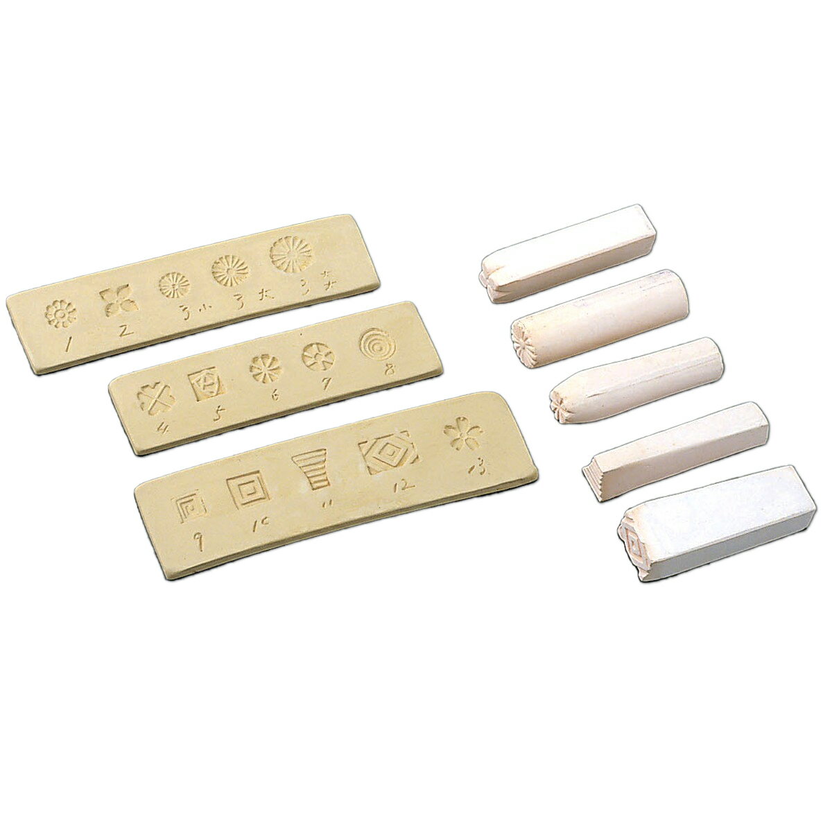 印花 石こう製 15点セット 【 陶芸 粘土 成形 】