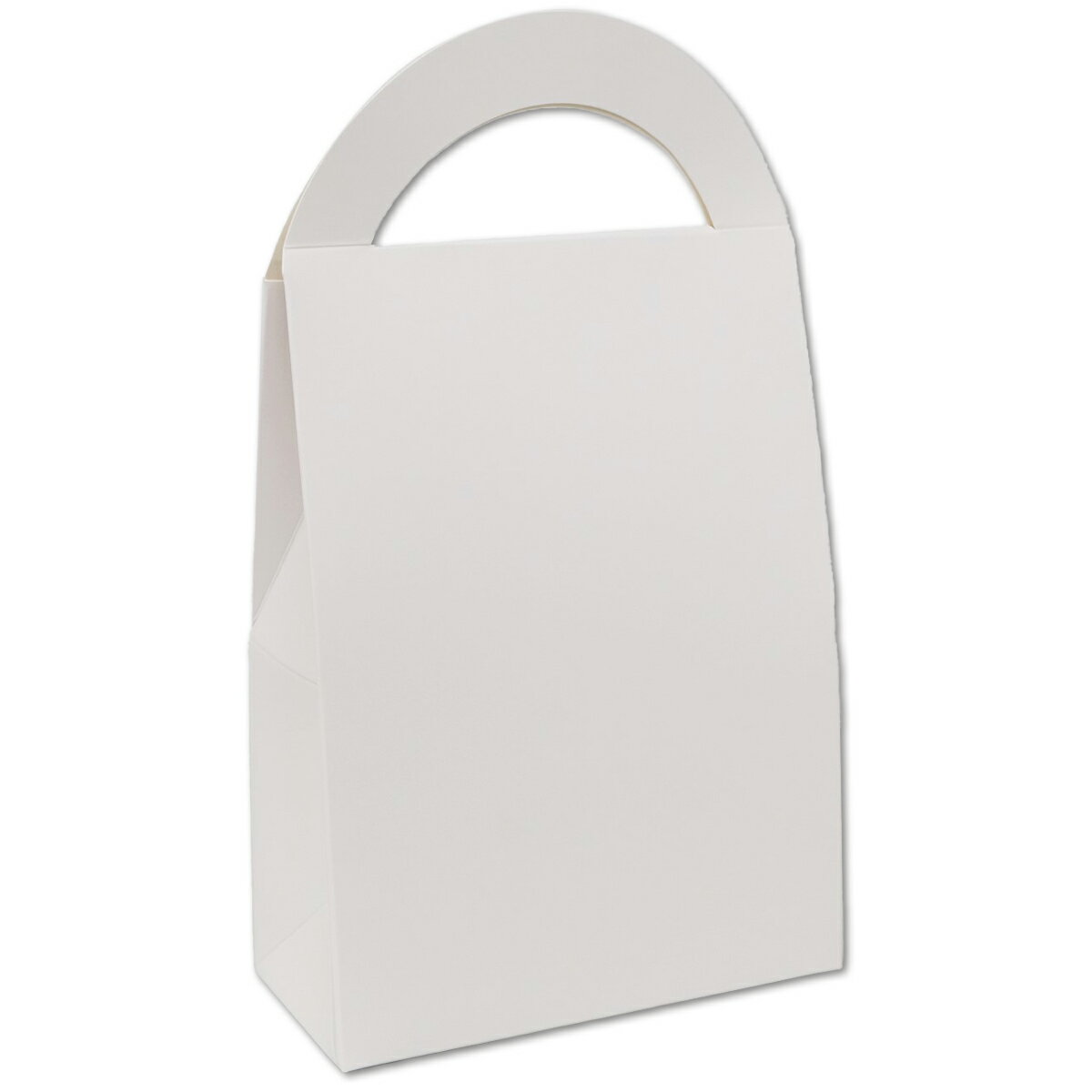 バッグ型 ギフトボックス 130×60×230mm 組立式 【 バッグ風 ラッピング プレゼント ギフトbox 箱 無地 白 手作り 】