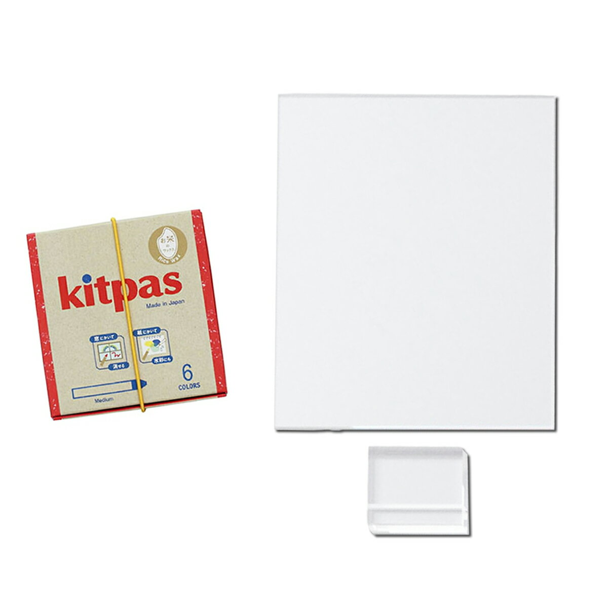 [ メール便可 ] キットパス ミディアム 6色 + アクリルボード 長方形 150×200×厚さ2mm セット 【 くれ..