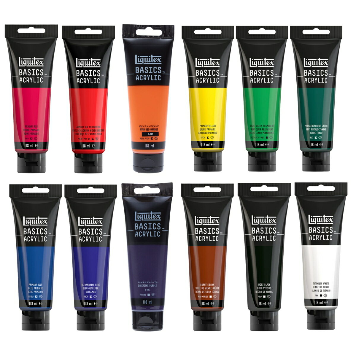 リキテックス ベーシックス 118mL 12色 Aセット 