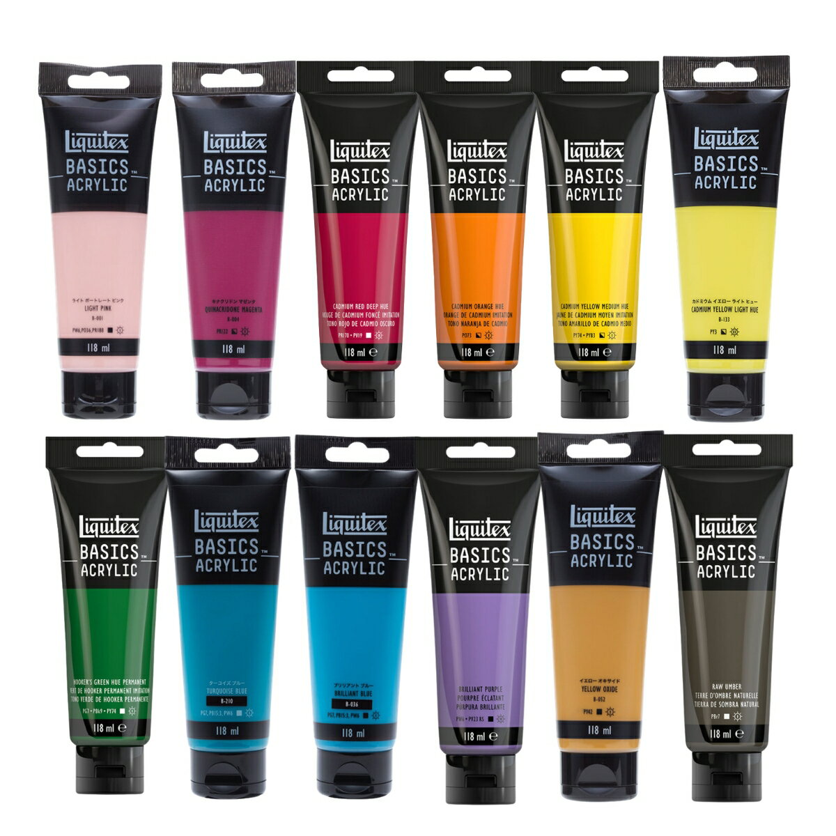 リキテックス ベーシックス 118mL 12色 Bセット 