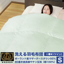 洗える羽毛布団 《二層式》 シングル ポーランド産ホワイトマザーグースダウン95% (440dp以上) 羽毛量1.4kg 【6つ星プレミアムゴールド取得】【グッドふとんマーク取得】(3)