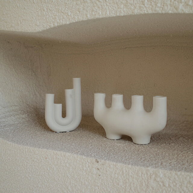 セラミック キャンドルスタンド 一輪挿し 【ART OF BLACK】