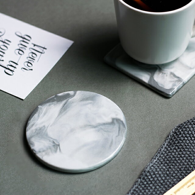 マーブル柄 磁器 コースター 【ART OF BLACK】