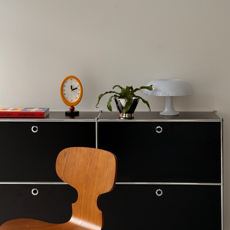 イエローフレーム オーバルデザイン テーブルクロック 置き時計 静音 【ART OF BLACK】 [3]