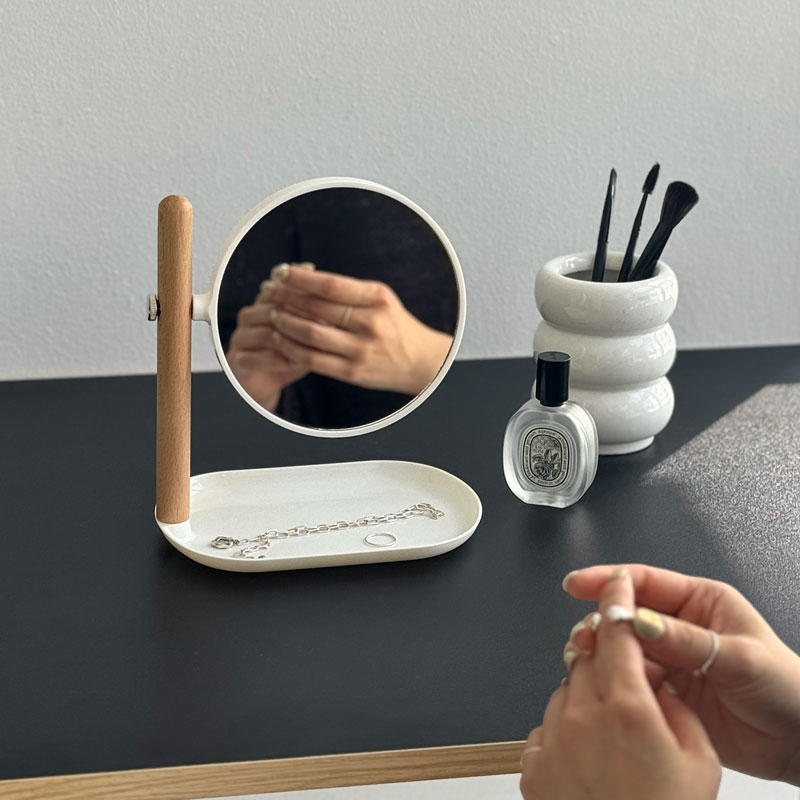 トレイ付き 卓上ミラー【ART OF BLACK】