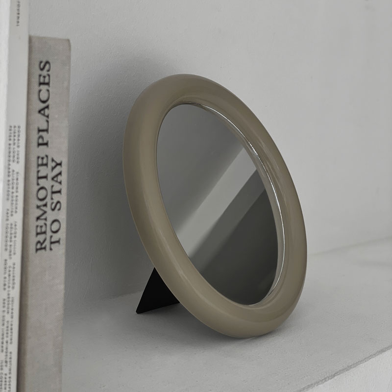 ラウンド カラーフレーム 卓上ミラー 立て掛け 壁掛け 【ART OF BLACK】