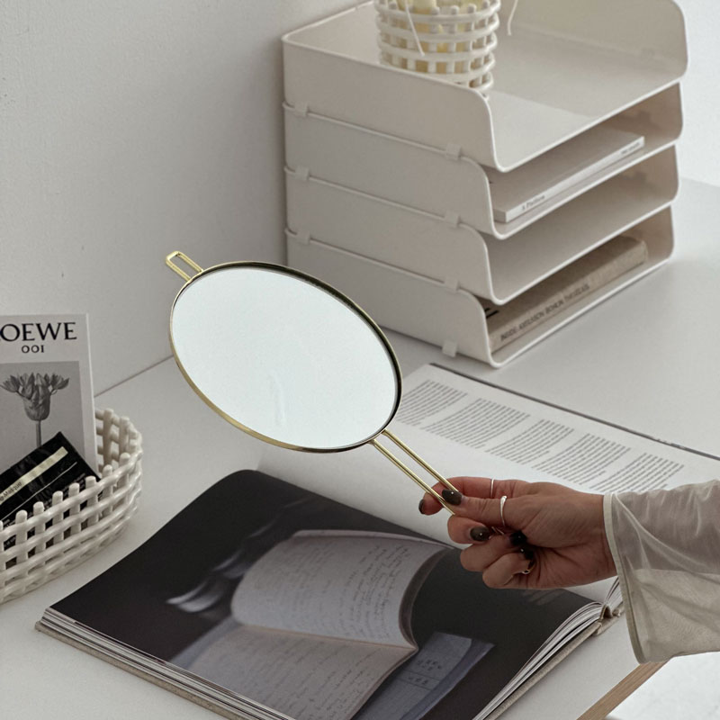 ゴールドフレーム ハンギング ハンドミラー【ART OF BLACK】