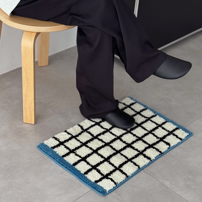 ブルーライン グラフチェック マット 40cm×60cm【ART OF BLACK】