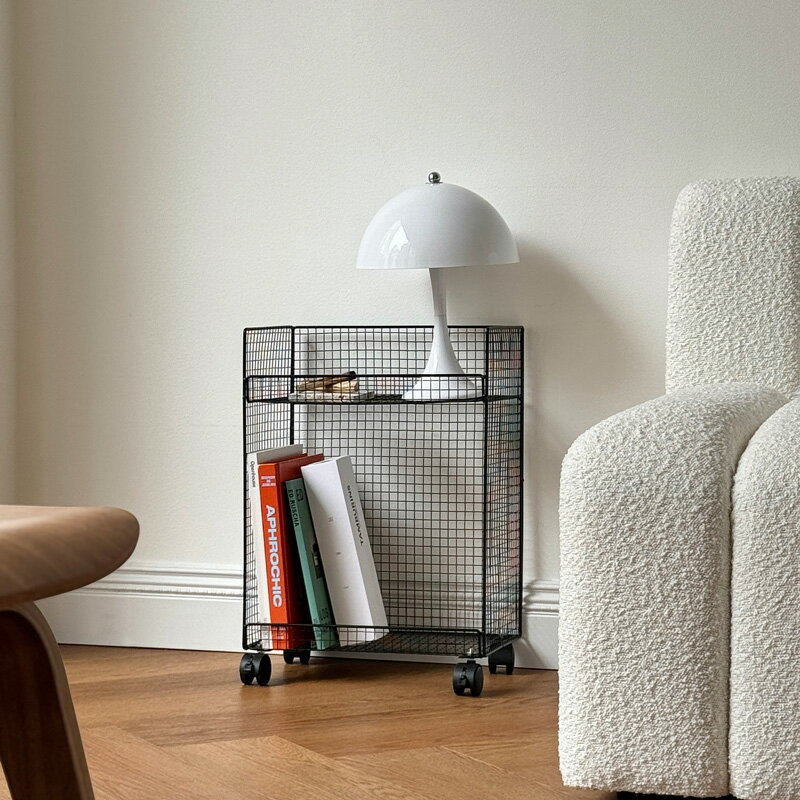 アイアンメッシュ キャスター付きワゴン ブラック【ART OF BLACK】