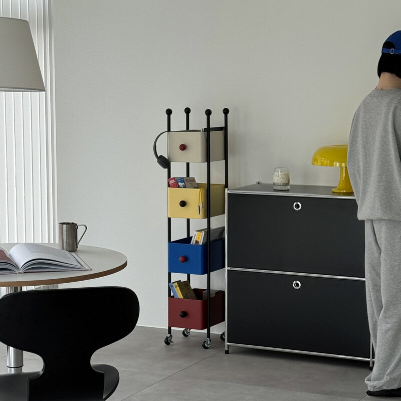 4段 スチール キャスター収納ラック【ART OF BLACK】