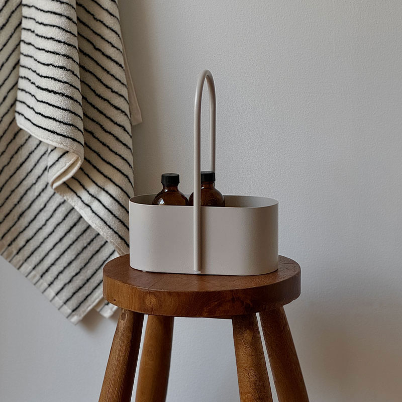 アイアン ハンドル付き オーバル収納ボックス【ART OF BLACK】