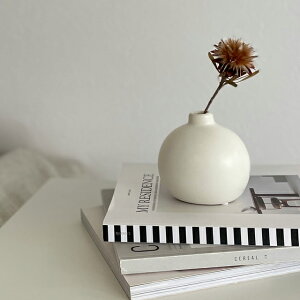 陶器 丸型 シンプル フラワーベース 花瓶 グレージュ　ブラック ホワイト【ART OF BLACK】