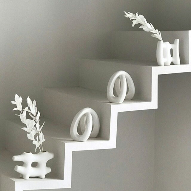 セラミック フラワーベース 花瓶 ホワイト 【ART OF BLACK】のサムネイル