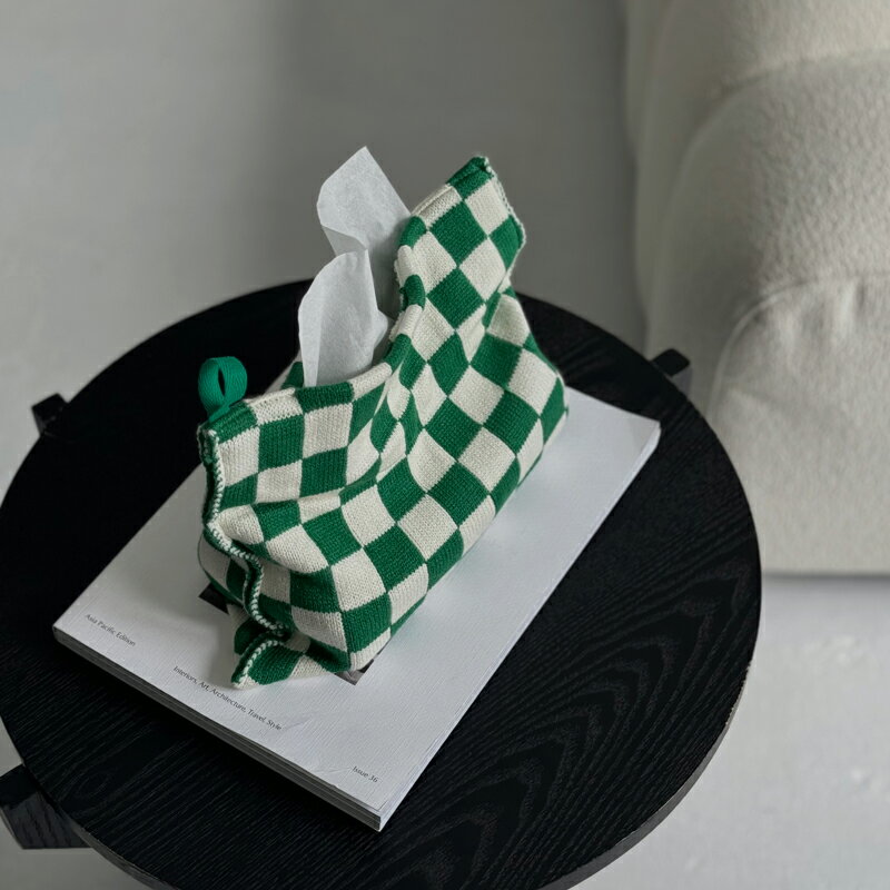 チェッカー ニットティッシュケース【ART OF BLACK】