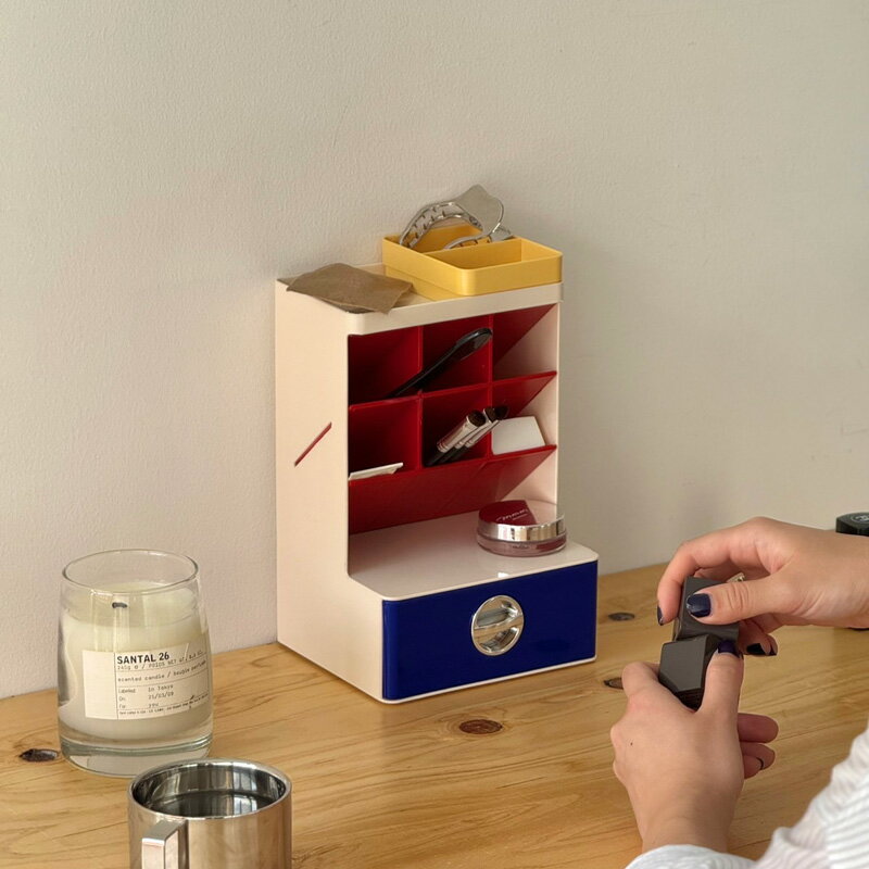 Hueblock-kit Series 収納付き 斜めペンスタンド デスクオーガナイザー【ART OF BLACK】