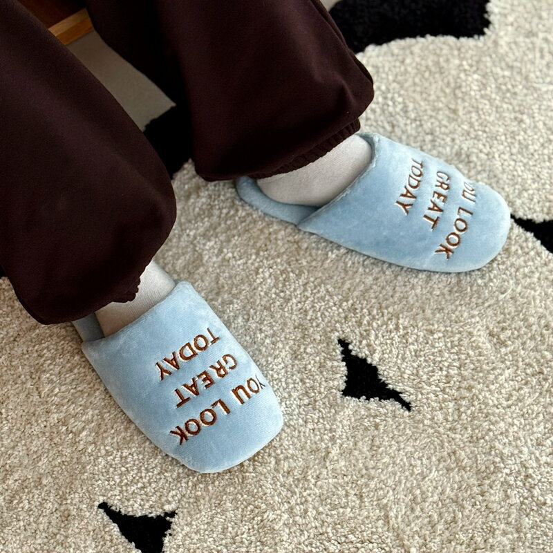 YOU LOOK GREAT TODAY 起毛 ルームシューズ スリッパ【ART OF BLACK】