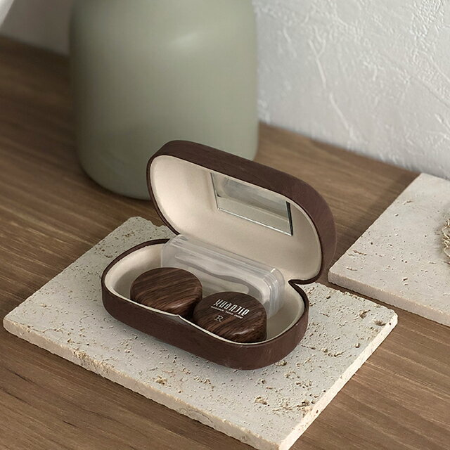 ウッド調 コンタクト レンズケース ソフト ミラー付き 【ART OF BLACK】のサムネイル