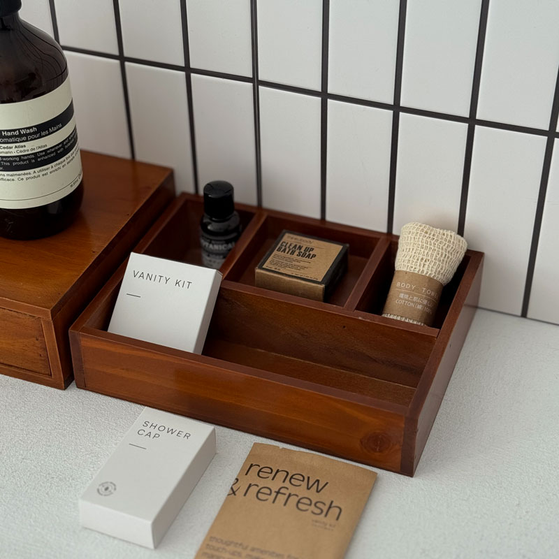 Orvyn Series 天然木 仕切り アメニティトレイ【ART OF BLACK】