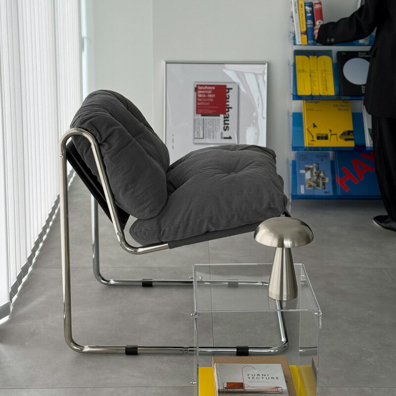 予約販売5月下旬〜6月上旬頃発送予定 コーデュロイ カンティレバーラウンジチェア 1人掛けソファ【ART OF BLACK】