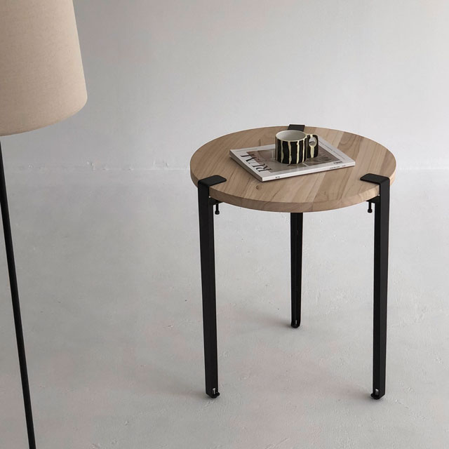 アイアン脚 ラウンドカフェテーブル 60cm【ART OF BLACK】