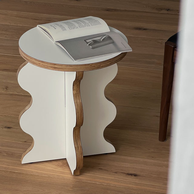 wave ホワイト サイドテーブル【ART OF BLACK】