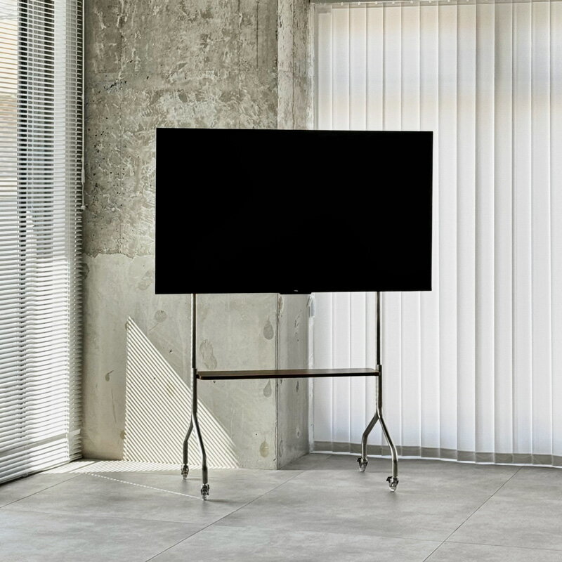 ステンレス キャスター付き テレビスタンド 【ART OF BLACK】