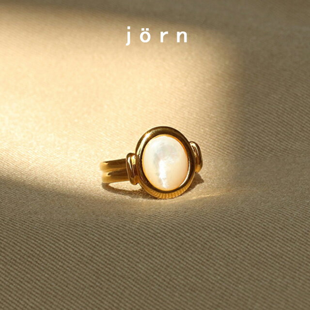 楽天ART OF BLACKjornヨルン Oval Shell Motif Ring 18k gold plated ネコポス送料無料