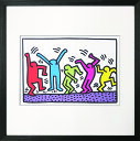 【キース・ヘリング｜アートポスター額装品(高品質ジクレープリント)】『Untitled (dance)』 (W425×H425×D32mm) - おしゃれインテリアに - ヘリング アートポスター