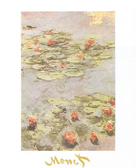 【アートポスター】赤い睡蓮(50cm×70cm) -モネ- おしゃれインテリアに